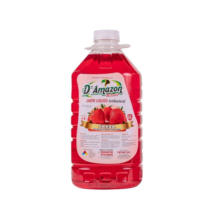Jabón líquido antibacterial aroma fresa 1gl