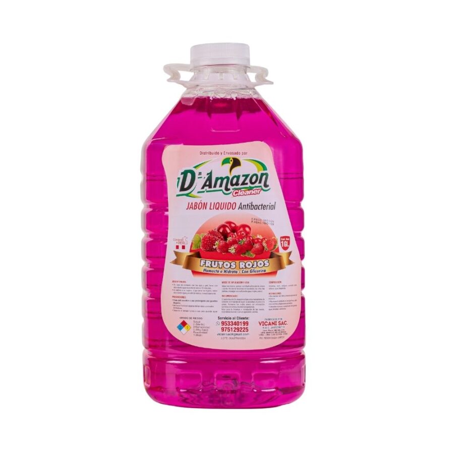 Jabón líquido antibacterial aroma frutos rojos 1gl